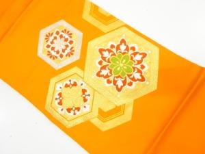 亀甲に華紋織り出し　名古屋帯